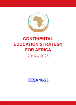 Continental Education Strategy for Africa 2016 – 2025