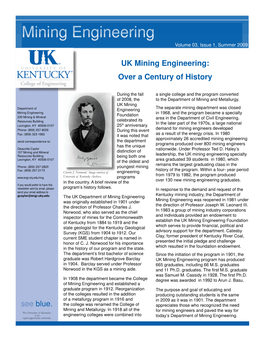 UK Mining Engineering: Over a Century of History