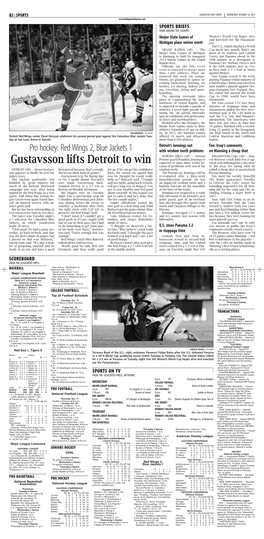 Gustavsson Lifts Detroit To