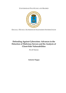 Defending Against Cybercrime: Advances in the Detection of Malicious Servers and the Analysis of Client-Side Vulnerabilities