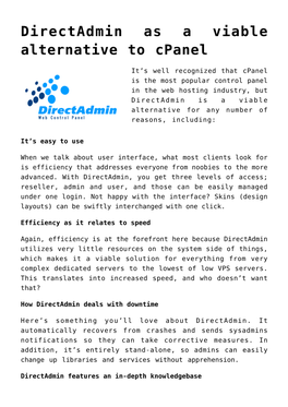 Directadmin As a Viable Alternative to Cpanel