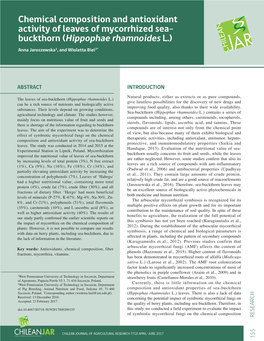 Chemical Composition and Antioxidant Activity of Leaves of Mycorrhized