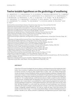 Twelve Testable Hypotheses on the Geobiology of Weathering S