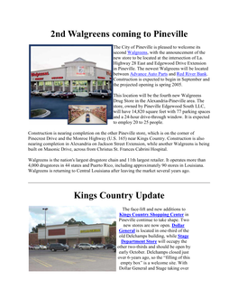 2Nd Walgreens Coming to Pineville Kings Country Update