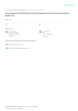 Proceedings of the Workshop on Data Exploration for Interactive Surfaces DEXIS 2011
