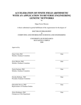 Acceleration of Finite Field Arithmetic with an Application to Reverse Engineering Genetic Networks