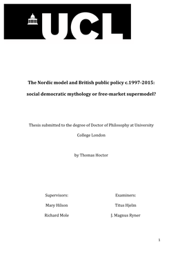 The Nordic Model and British Public Policy C.1997-2015