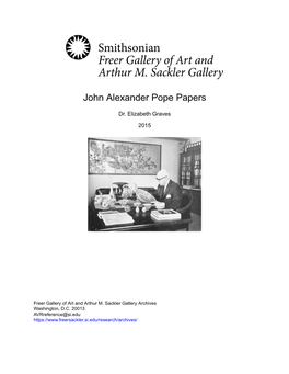 John Alexander Pope Papers
