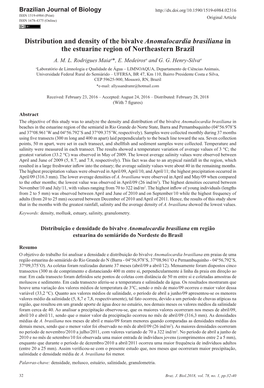 Distribution and Density of the Bivalve Anomalocardia Brasiliana in the Estuarine Region of Northeastern Brazil A