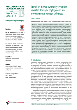 Trends in Flower Symmetry Evolution Revealed Through Phylogenetic and Developmental Genetic Advances