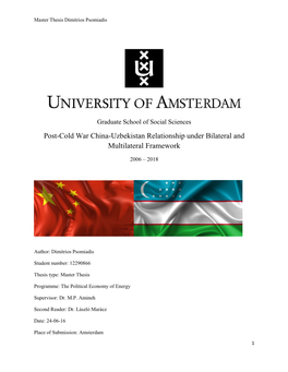 Post-Cold War China-Uzbekistan Relationship Under Bilateral and Multilateral Framework