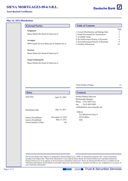 SIENA MORTGAGES 09-6 S.R.L. Deutsche Bank Asset Backed Certificates