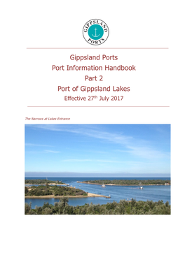 Port Information Handbook Gippsland Lakes