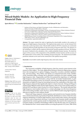 Mixed-Stable Models: an Application to High-Frequency Financial Data