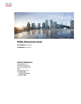 Cisco Rv340x Dual WAN Gigabit Router Administration Guide