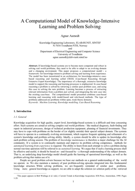 A Computational Model of Knowledge-Intensive Problem