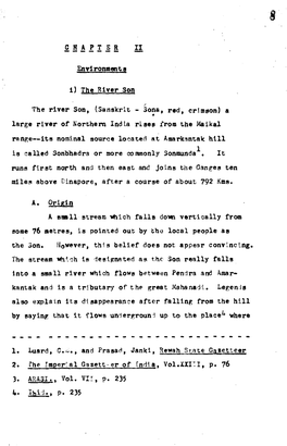 CHAPTER II Environment a I) the River Son a Small Stream Which