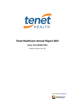 Tenet Healthcare Annual Report 2021