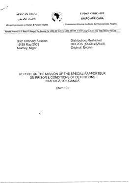 33Rd Ordinary Session Distribution: Restricted 15-29 May 2003 DOC