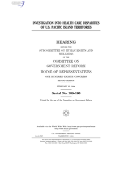 Investigation Into Health Care Disparities of U.S. Pacific Island Territories