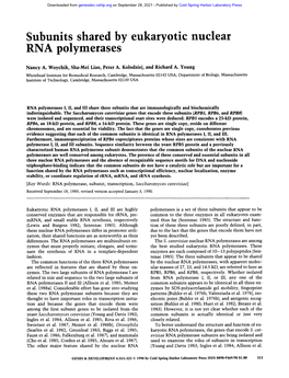 Subunits Shared by Eukaryotic Nuclear RNA Polymerases