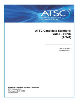 ATSC Candidate Standard: Video – HEVC (A/341)