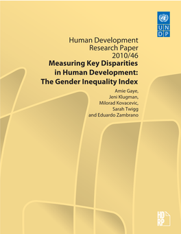 Measuring Key Disparities in Human Development: the Gender
