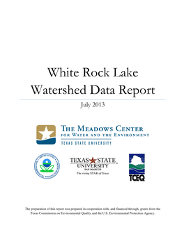 White Rock Lake Watershed Data Report July 2013