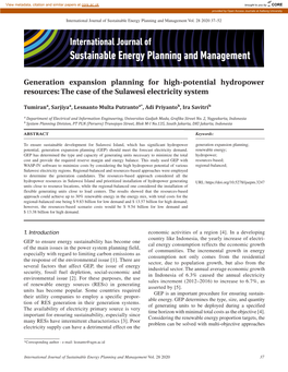 Generation Expansion Planning for High-Potential Hydropower Resources: the Case of the Sulawesi Electricity System