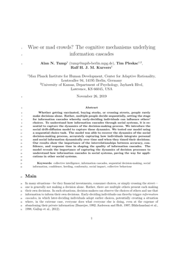 The Cognitive Mechanisms Underlying Information Cascades