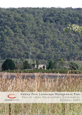 Hadley Park Landscape Management Plan Penrith Lakes Development Corporation October 2009