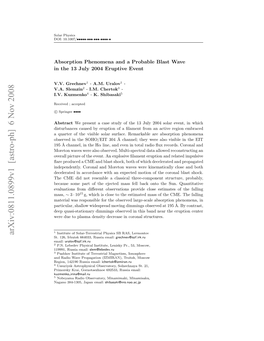 Absorption Phenomena and a Probable Blast Wave in the 13 July 2004 Eruptive Event