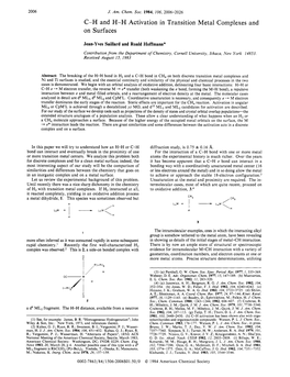 C-H and H-H Activation in Transition Metal Complexes and on Surfaces