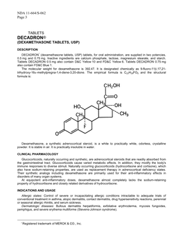 Decadron® (Dexamethasone Tablets, Usp)