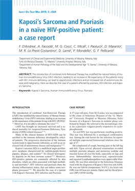 Kaposi's Sarcoma and Psoriasis in a Naïve HIV-Positive Patient