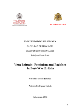 Vera Brittain: Feminism and Pacifism in Post-War Britain