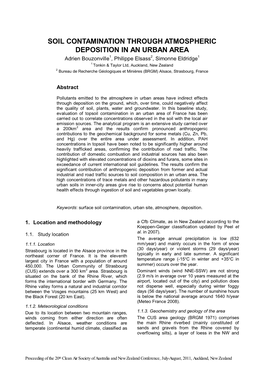 Soil Contamination Through Atmospheric Deposition In