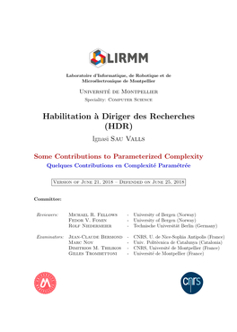 "Some Contributions to Parameterized Complexity"