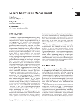 S Secure Knowledge Management
