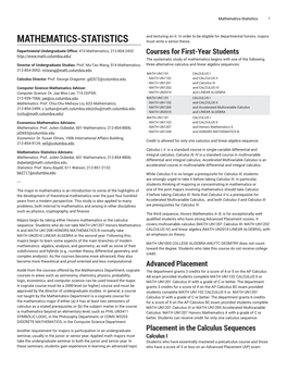 Mathematics-Statistics 1