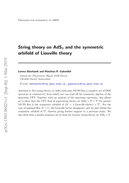 String Theory on Ads3 and the Symmetric Orbifold of Liouville Theory