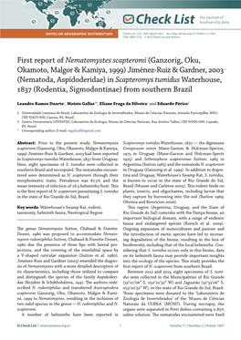 First Report of Nematomystes Scapteromi (Ganzorig, Oku