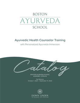 Ayurvedic Health Counselor Training with Personalized Ayurveda Immersion