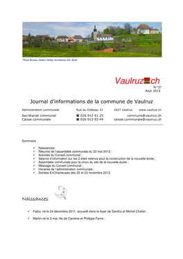 Vaulruz Ch N° 37 Août 2013