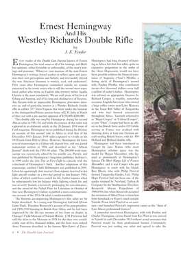 E Ernest Hemingway Westley Richards Double Rifle