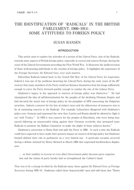 In the British Parliament, 1906-1914 : Some Attitudes to Foreign Policy