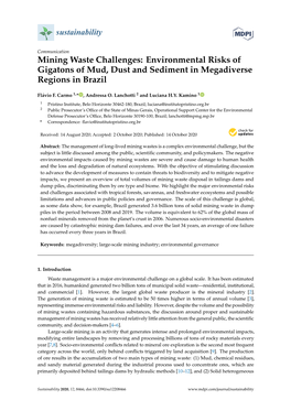 Mining Waste Challenges: Environmental Risks of Gigatons of Mud, Dust and Sediment in Megadiverse Regions in Brazil