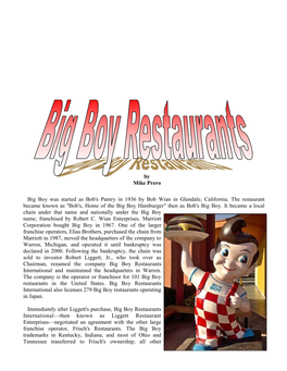 By Mike Prero Big Boy Was Started As Bob's Pantry in 1936 by Bob Wian