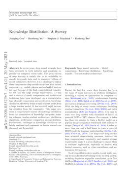 Knowledge Distillation: a Survey 3