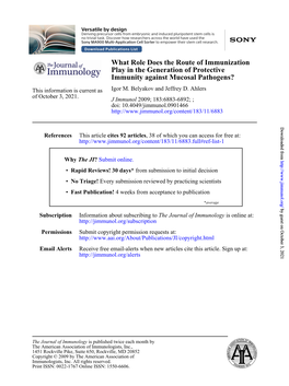 Immunity Against Mucosal Pathogens?